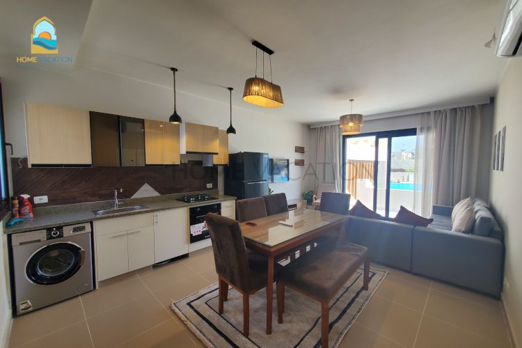 two bedroom apartment for rent makadi heights phase 2 red sea kitchen dining (2)_9a584_lg